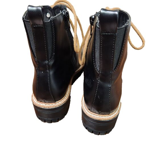 A New Day Women's Faux Leather Fur Ankle Hiking Boots Block Heel Memory Foam - Picture 10 of 10